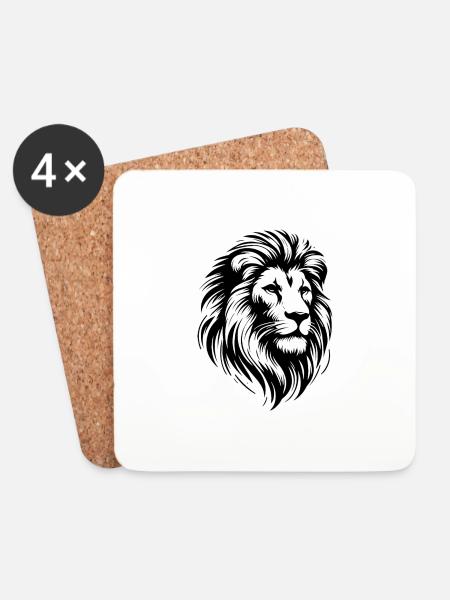 Lion - Coasters (set of 4) - white