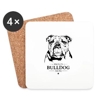 Bulldog Mom English Bulldog Dogs Wilsigns - Coasters (set of 4) - white - Front