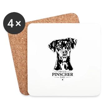 Pinscher Dad Hunde Hund Wilsigns - Untersetzer (4er-Set) - Weiß - Vorne