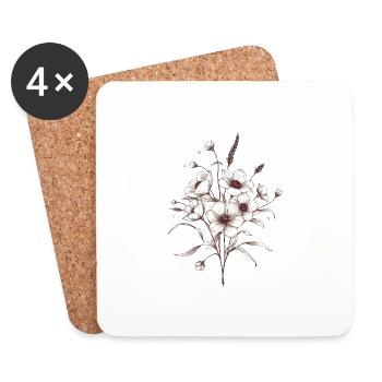 Timeless Floral Elegance – Nature’s Beauty - Untersetzer (4er-Set) - Weiß - Vorne