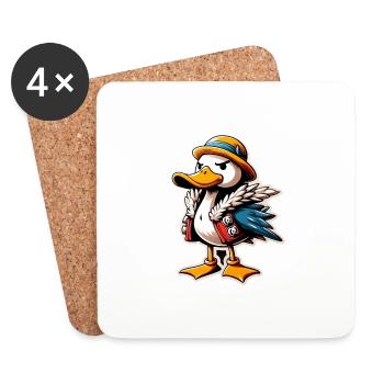 Un canard cherche querelle - Dessous de verre (lot de 4) - blanc - Devant