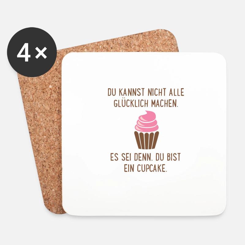 Cupcake - Untersetzer (4er-Set) - Weiß