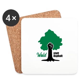 Wald statt Asphalt Fridays for Future Save Planet - Untersetzer (4er-Set) - Weiß - Vorne