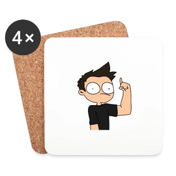 Chiby marv doigt levé - Dessous de verre (lot de 4) - blanc - Devant