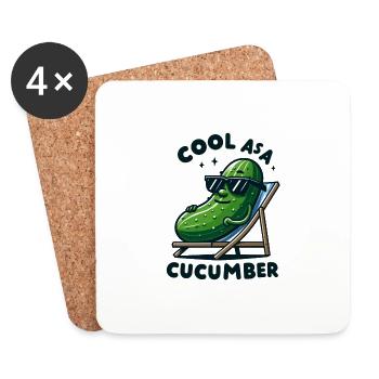 Cool As Acucumber - Coasters (set of 4) - white - Front