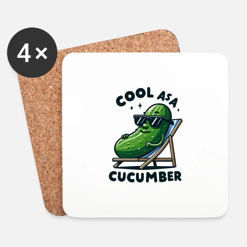 Cool As Acucumber - Coasters (set of 4) - white