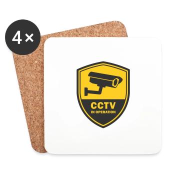 SECURITY CAMERAS IN USE - CCTV in operation - Coasters (set of 4) - white - Front