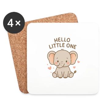 Hello little one ♥️ - Coasters (set of 4) - white - Front