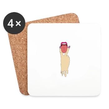 Lesbian Tongue Lgbt Pride Support Gay Love T Shirt - Coasters (set of 4) - white - Front