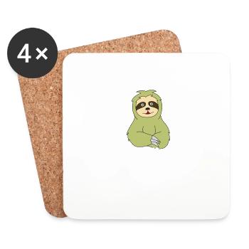 Cute Sloth Tshirt Design My Spirit Animal - Coasters (set of 4) - white - Front