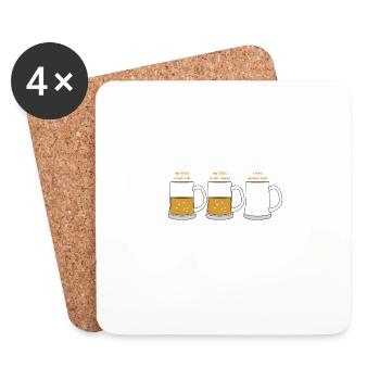 Realisten zitieren TShirt Design Beer Glass - Untersetzer (4er-Set) - Weiß - Vorne