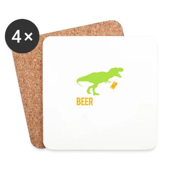 dinosaure - Dessous de verre (lot de 4) - blanc - Devant