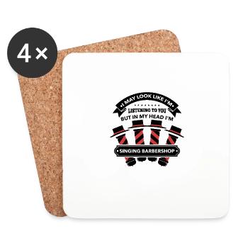 Barbershop Quartet Gift In My Head I'm Singing - Coasters (set of 4) - white - Front