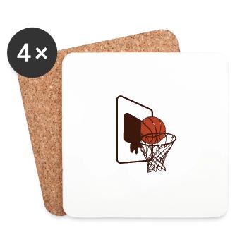 Basket Ball Basketball Hit Game Team Gift - Coasters (set of 4) - white - Front