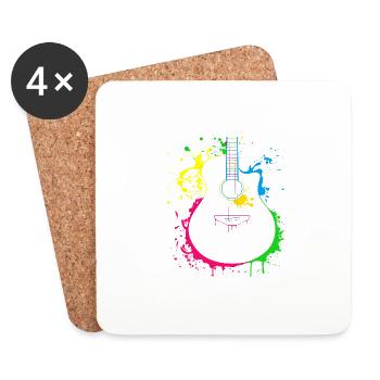 Gitarre Musiker Geschenkidee für Gitarristen - Untersetzer (4er-Set) - Weiß - Vorne