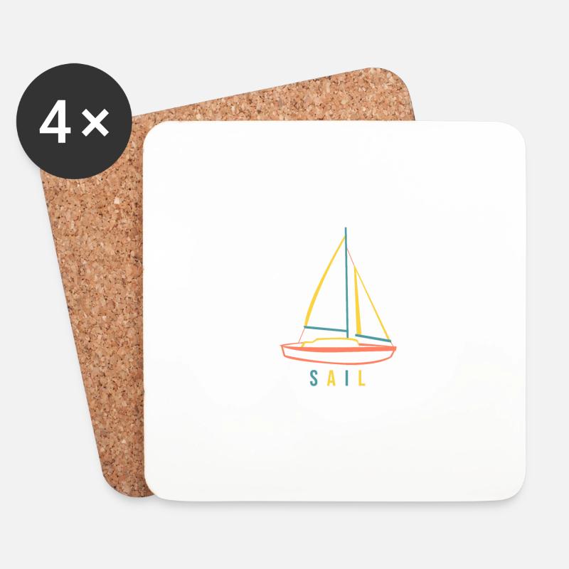 Segel Boot - Untersetzer (4er-Set) - Weiß