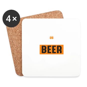 Bière - Dessous de verre (lot de 4) - blanc - Devant