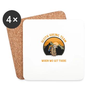 Sloth Hiking Team We Will Get There When We Get - Dessous de verre (lot de 4) - blanc - Devant