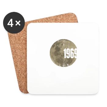 50th Anniversary Apollo 11, 1969 Moon Landing - Coasters (set of 4) - white - Front