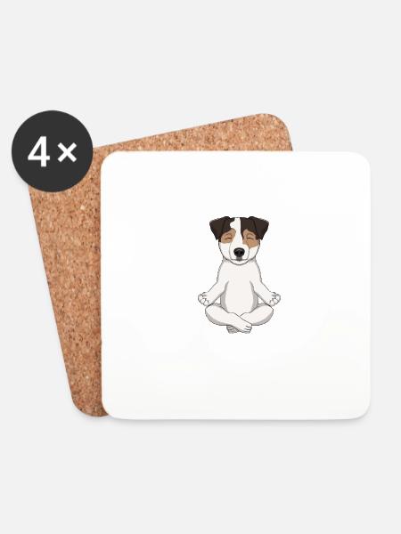 Parson Russell Terrier meditiert - Untersetzer (4er-Set) - Weiß