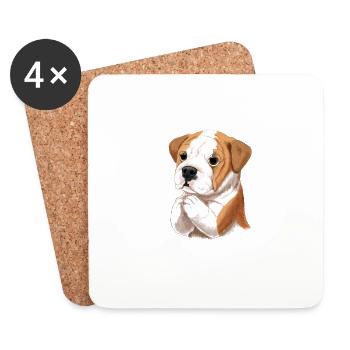 English Bulldog - Coasters (set of 4) - white - Front