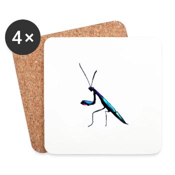 Bioluminescent Preying Mantis - Coasters (set of 4) - white - Front