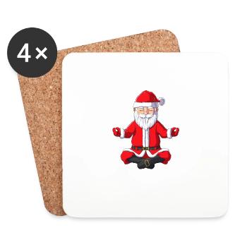 Christmas Yoga Xmas Meditation Gift Idea - Coasters (set of 4) - white - Front