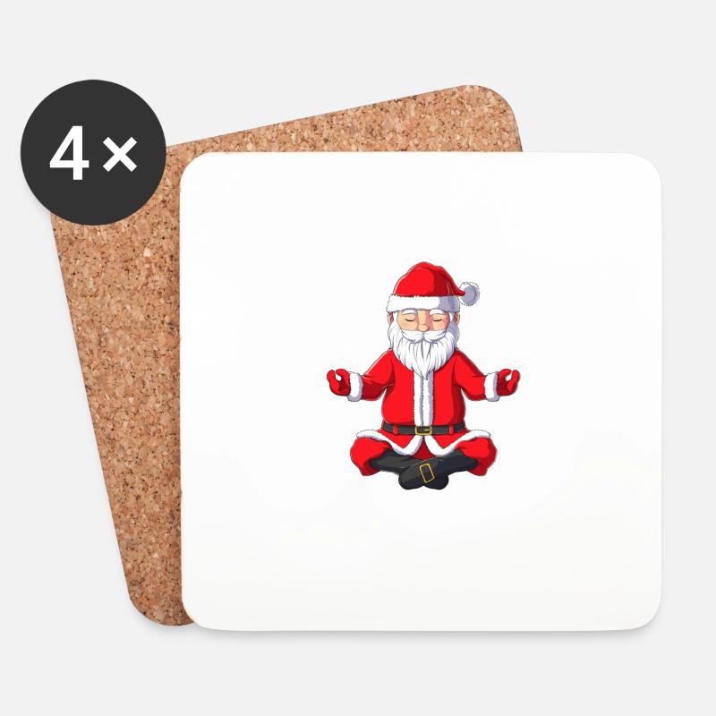 Weihnachten Yoga Meditation Xmas Geschenkidee - Untersetzer (4er-Set) - Weiß