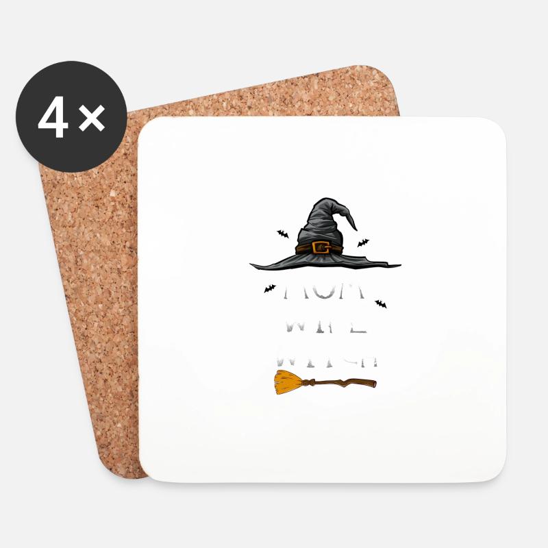Mutter Frau Hexe Halloween - Untersetzer (4er-Set) - Weiß