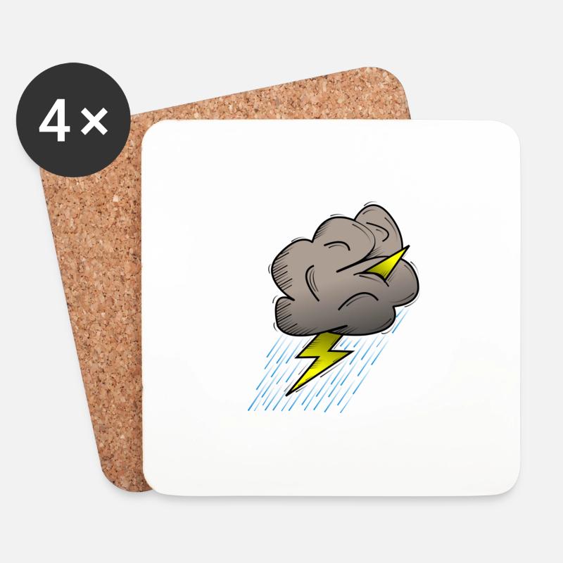 thundercloud - Coasters (set of 4) - white