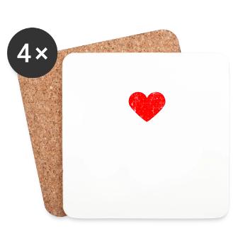 | de betteraves cardiaques Betteraves d’amour - Dessous de verre (lot de 4) - blanc - Devant