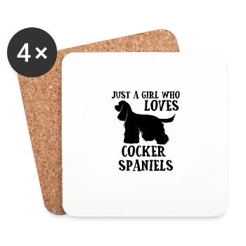 Cocker Spaniel Design pour filles et femmes - Dessous de verre (lot de 4) - blanc - Devant