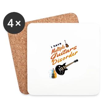 Ich habe Störung mit mehreren Gitarren Lustiger Bass - Untersetzer (4er-Set) - Weiß - Vorne