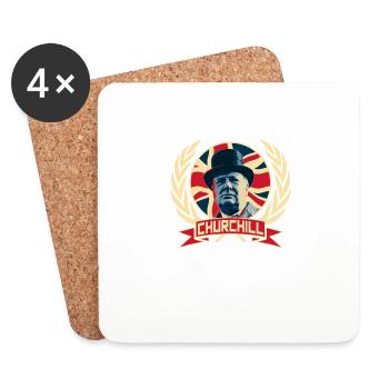 Winston Churchill - Dessous de verre (lot de 4) - blanc - Devant