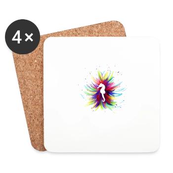 Sea horse - Coasters (set of 4) - white - Front