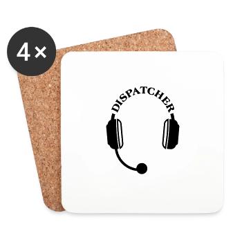 Dispatcher headset headphones micro micro emblem - Coasters (set of 4) - white - Front