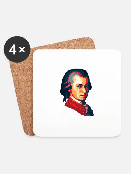 Wolfgang Amadeus Mozart - Coasters (set of 4) - white