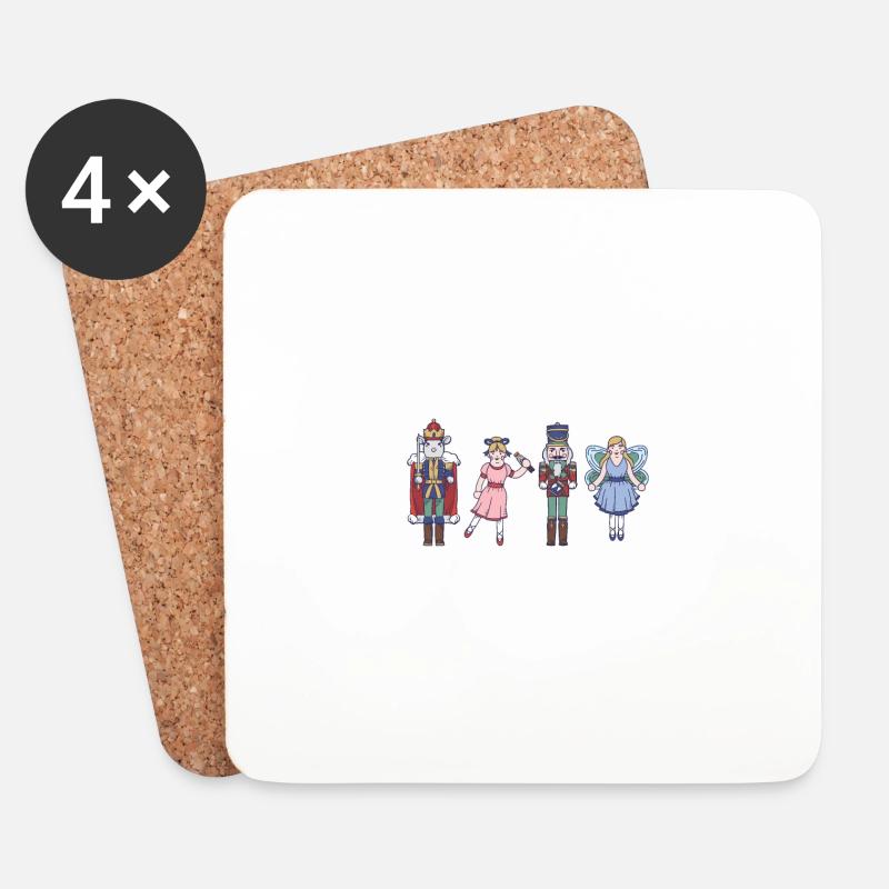 Nussknacker Figuren klassische Nussknacker - Untersetzer (4er-Set) - Weiß