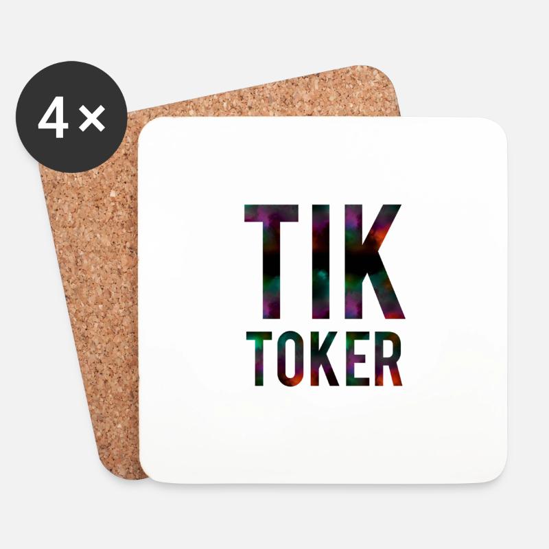 Tik Tok Tiktoker - Untersetzer (4er-Set) - Weiß