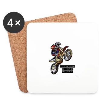Funny motocross motorcycle enduro gift - Coasters (set of 4) - white - Front