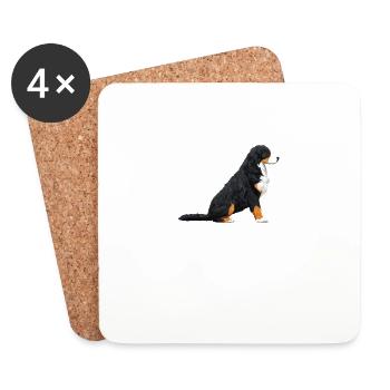 Chien de sennenhund bernois - Dessous de verre (lot de 4) - blanc - Devant