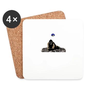 Moonback argenté - Dessous de verre (lot de 4) - blanc - Devant