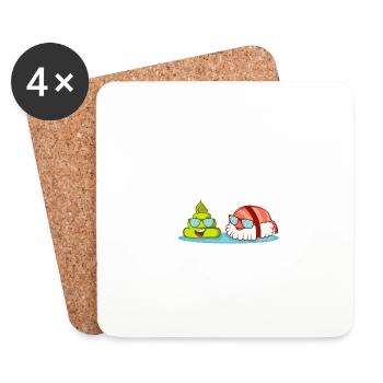 Wassa, bae? Cadeau couple et gourmand - Dessous de verre (lot de 4) - blanc - Devant
