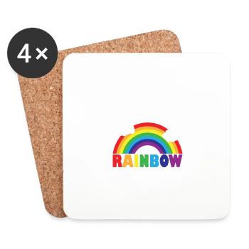 Regenbogen - Untersetzer (4er-Set) - Weiß - Vorne
