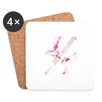 Violoncelle musicien cadeau pour violoncelle joueur - Dessous de verre (lot de 4) - blanc - Devant