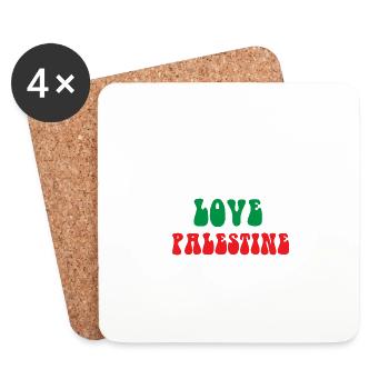 Peace Love Palestine - Coasters (set of 4) - white - Front