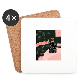 Wash your hands - Coasters (set of 4) - white - Front