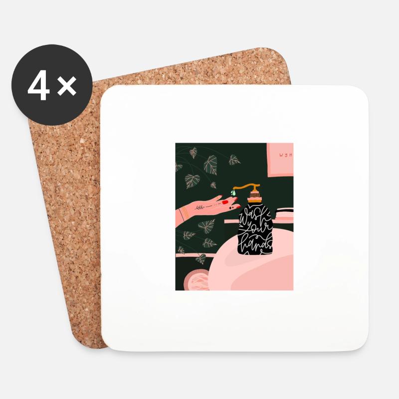 Wash your hands - Untersetzer (4er-Set) - Weiß