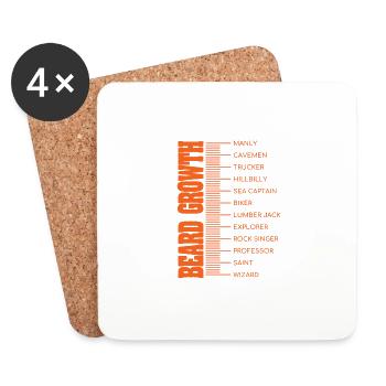 Beard Lover-Beard Chart-Beard Growth - Coasters (set of 4) - white - Front