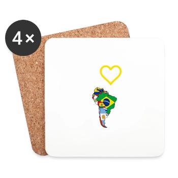 L'amour de l'Amérique du Sud - Dessous de verre (lot de 4) - blanc - Devant